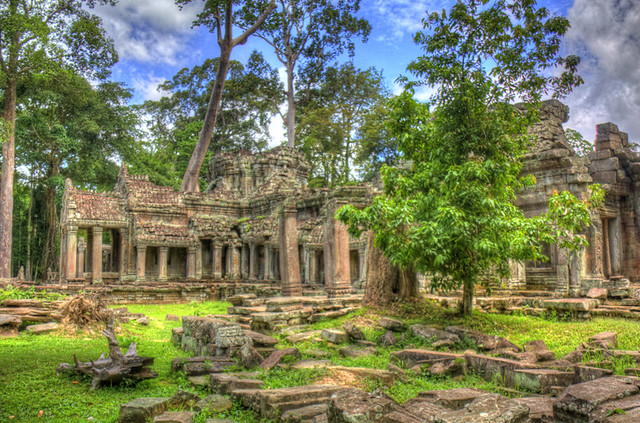 Angkor Wat Cross Ruins HDR