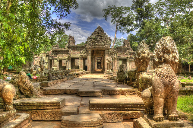 Angkor Wat Lined Path HDR